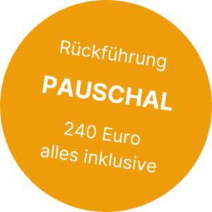 Sticker rund, orange Rückführung Pauschalpreis 240 Euro alles inklusive Erkenne die Ursachen Deiner Probleme! Ganzheitliche Beratung in Linz - Harmonie in Körper | Geist | Seele